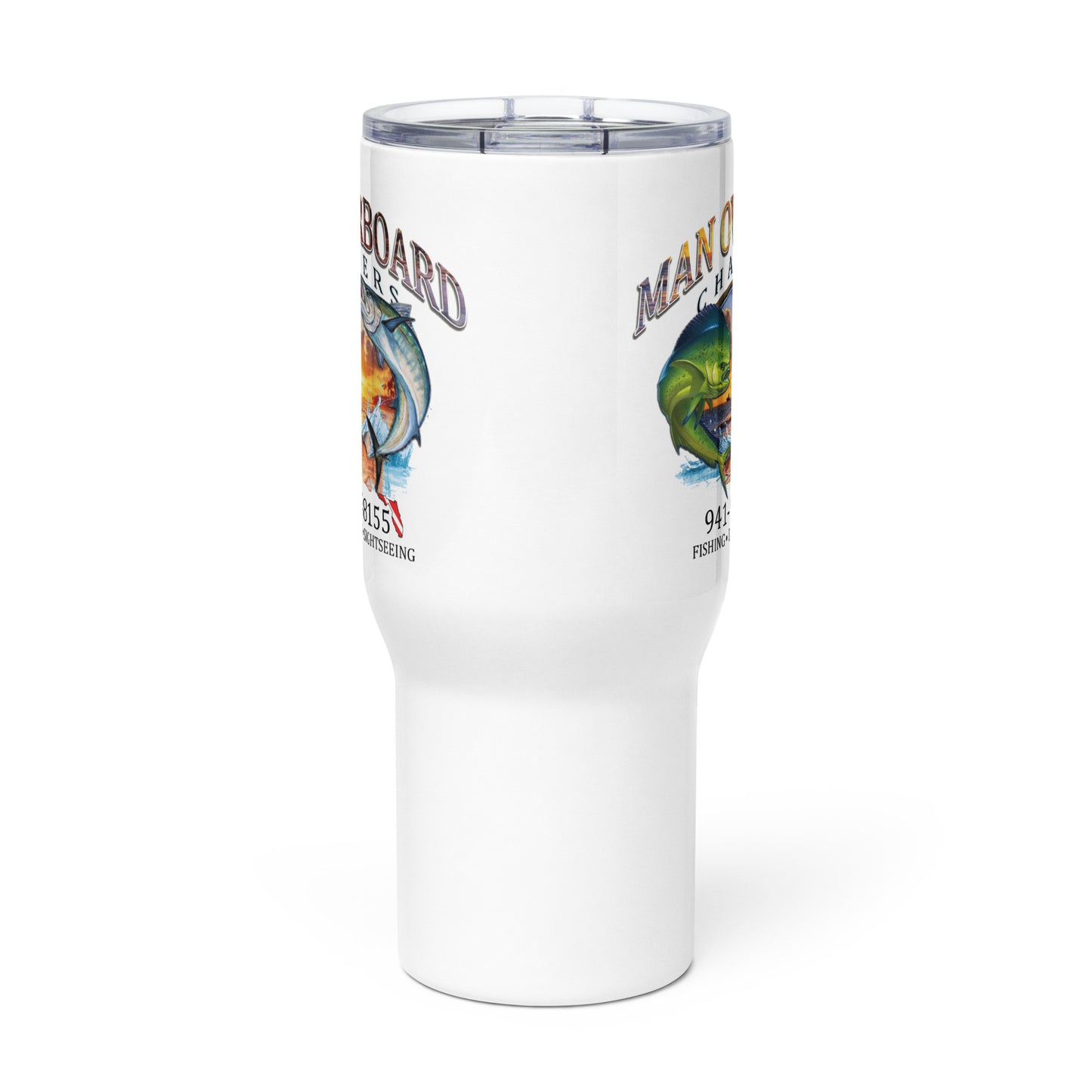 Man Overboard Travel mug with a handle